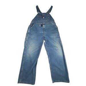 Vintage USA Works Denim Carpenter Overalls Size 40x29 USA 100% Cotton Distressed